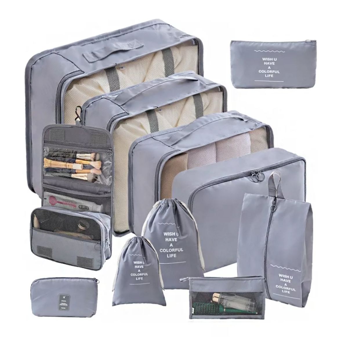 GENERICO - Set 11 Organizadores De Equipaje De Viaje Bolsa Impermeable