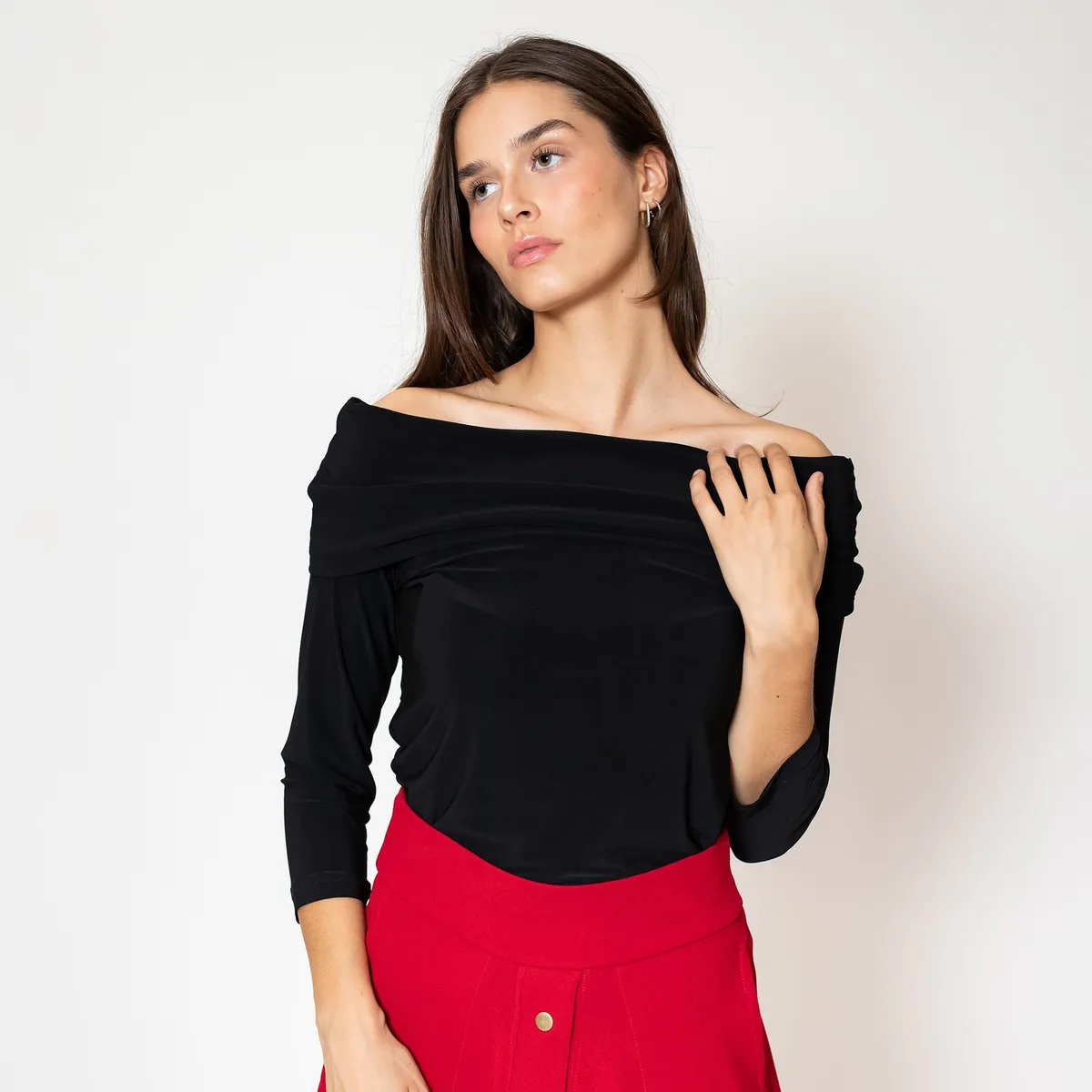 NATALIA SEGUEL - Polera Ester Negro Natalia Seguel