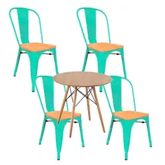 GENERICO - Juego de Comedor Tolix Menta 4P