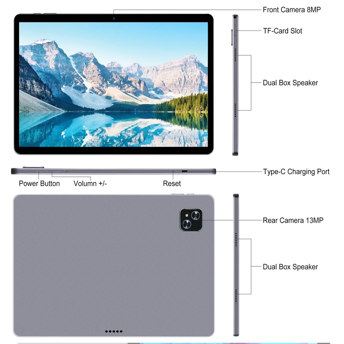 VEIDOO - Tablet Veidoo T80 PLUS 13'' 8GB RAM 256GB ROM Android 12