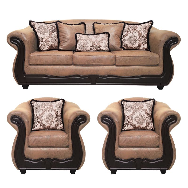 AMERICA DECORA - Living 4-1-1 Grand Búfalo Envejecido Café Teja