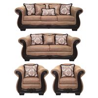 Living Con Resorte Estructural Búfalo 9 Cuerpos 4+3+1+1 Envejecido