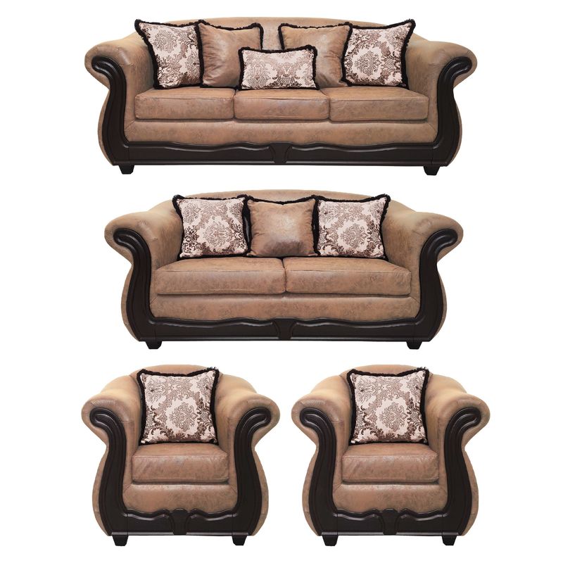 AMERICA DECORA - Living 4-3-1-1 Grand Búfalo Envejecido Café Teja
