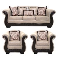 Living Con Resorte Estructural Búfalo 6 Cuerpos 4+1+1 Envejecido