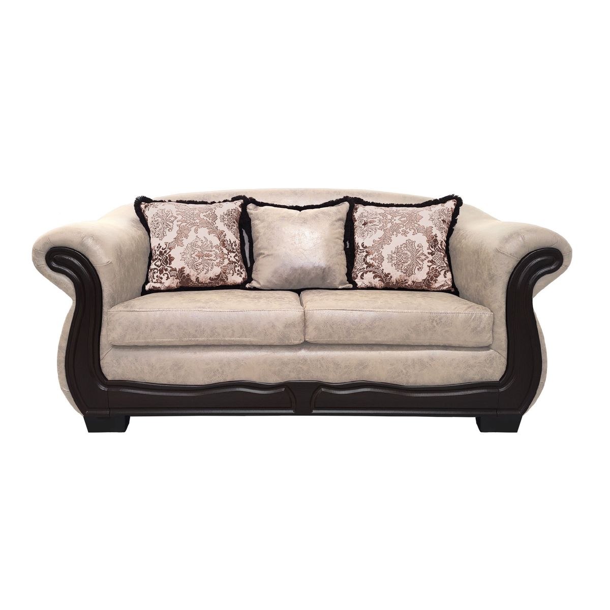 AMERICA DECORA - Sofá Con Resorte Estructural 3 Cuerpos Búfalo Envejecido Beige