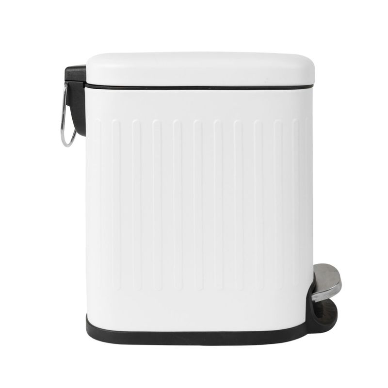 DANNY HOME - Papelero Basurero Recto Blanco Mate 5 Lts Acero Inolxidable