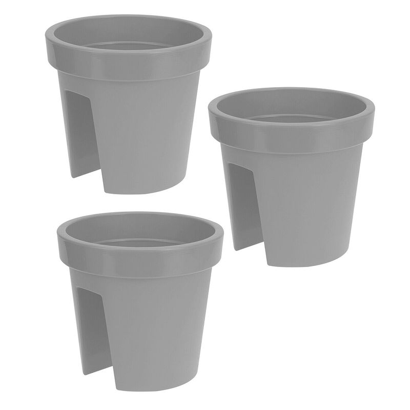 GENERICO - Pack 3 Macetas para balcón jardinera para barandilla