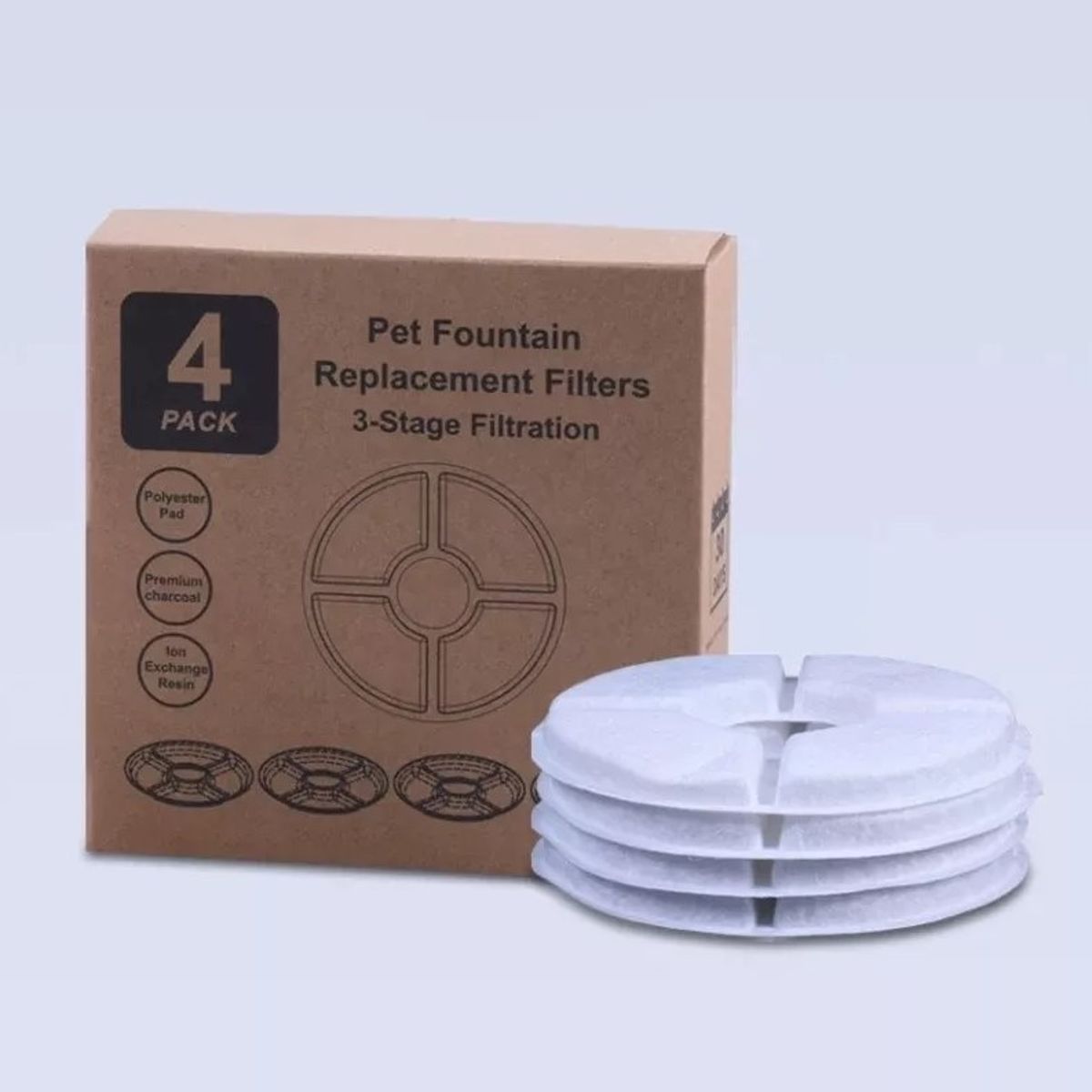 GENERICO - Filtro para bebedero PACK 4 UNIDADES