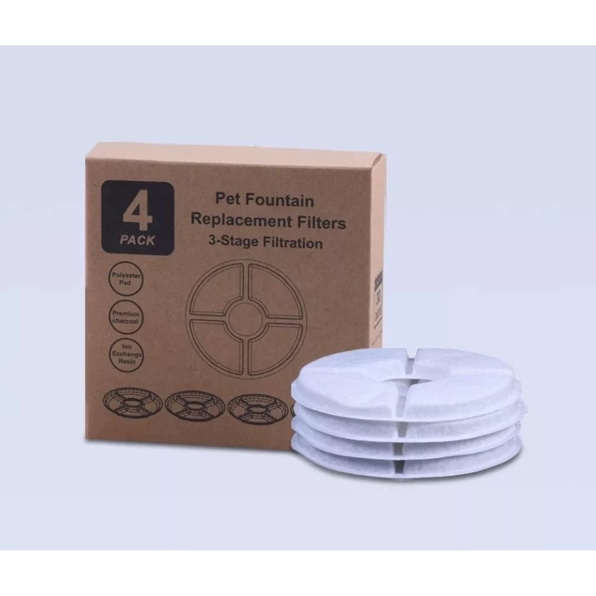 GENERICO - Filtro para bebedero PACK 4 UNIDADES