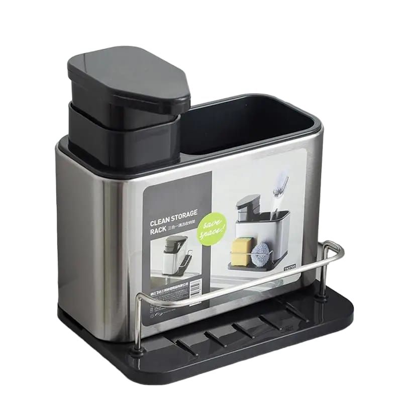 GENERICO - Dispensador Rack Organizador Lavalozas Acero Inox