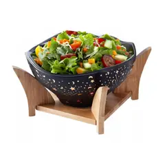 GENERICO - Ensaladera Bowl Redonda De Cerámica Con Soporte