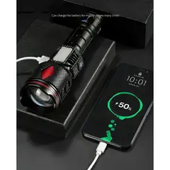 OEM - Linterna Tactica Led 30w Alta Potencia Con Luces Laterales
