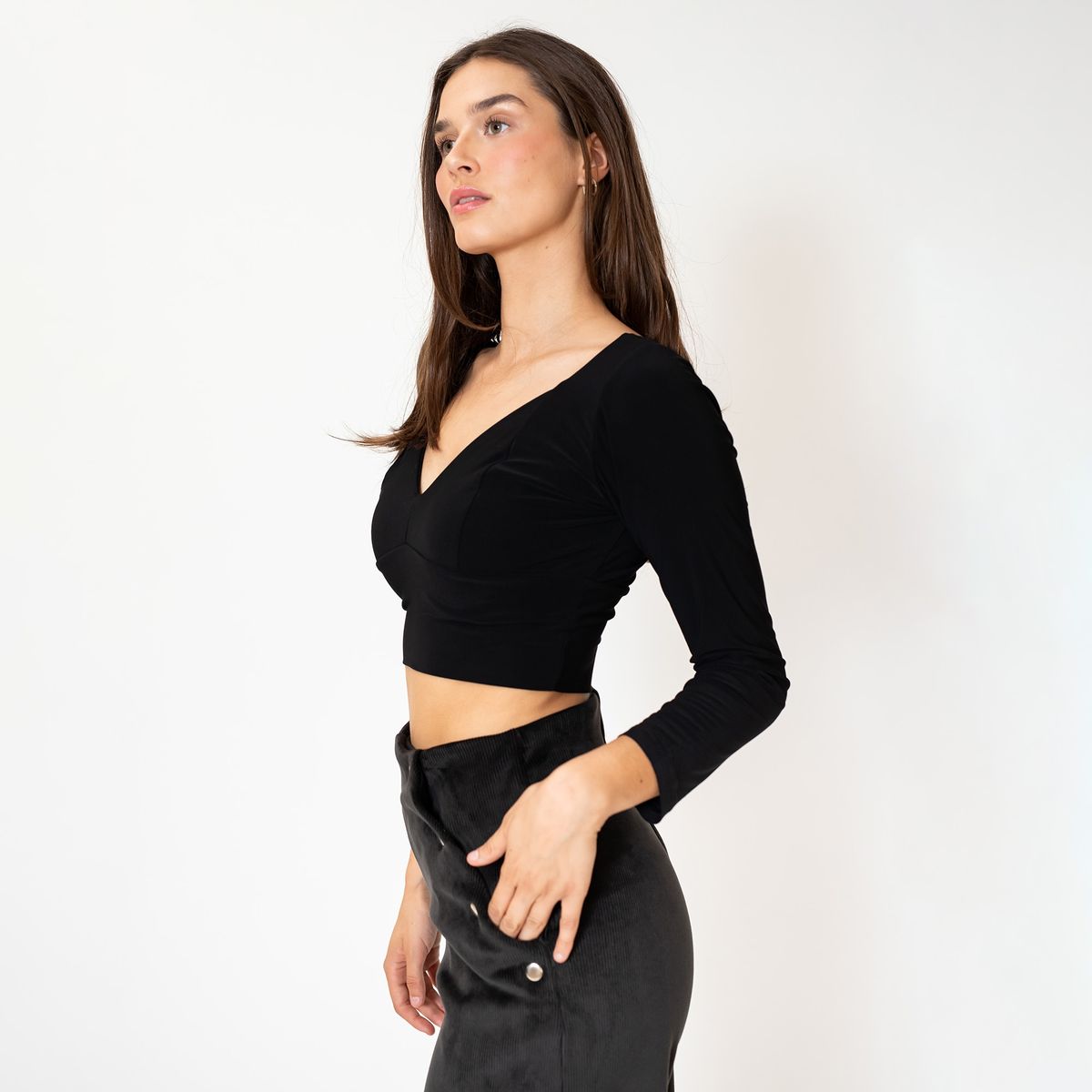 NATALIA SEGUEL - Crop Top Vera Largo Negro Natalia Seguel