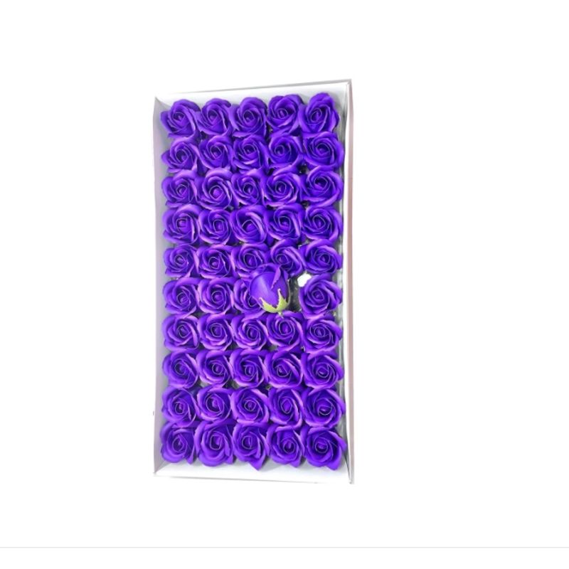 GENERICO - Pack 50 Unid Rosas De Jabón Para Decoraciones Morado