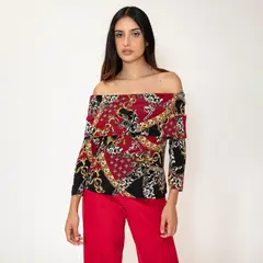 NATALIA SEGUEL - Polera Ester Burdeo Cadenas