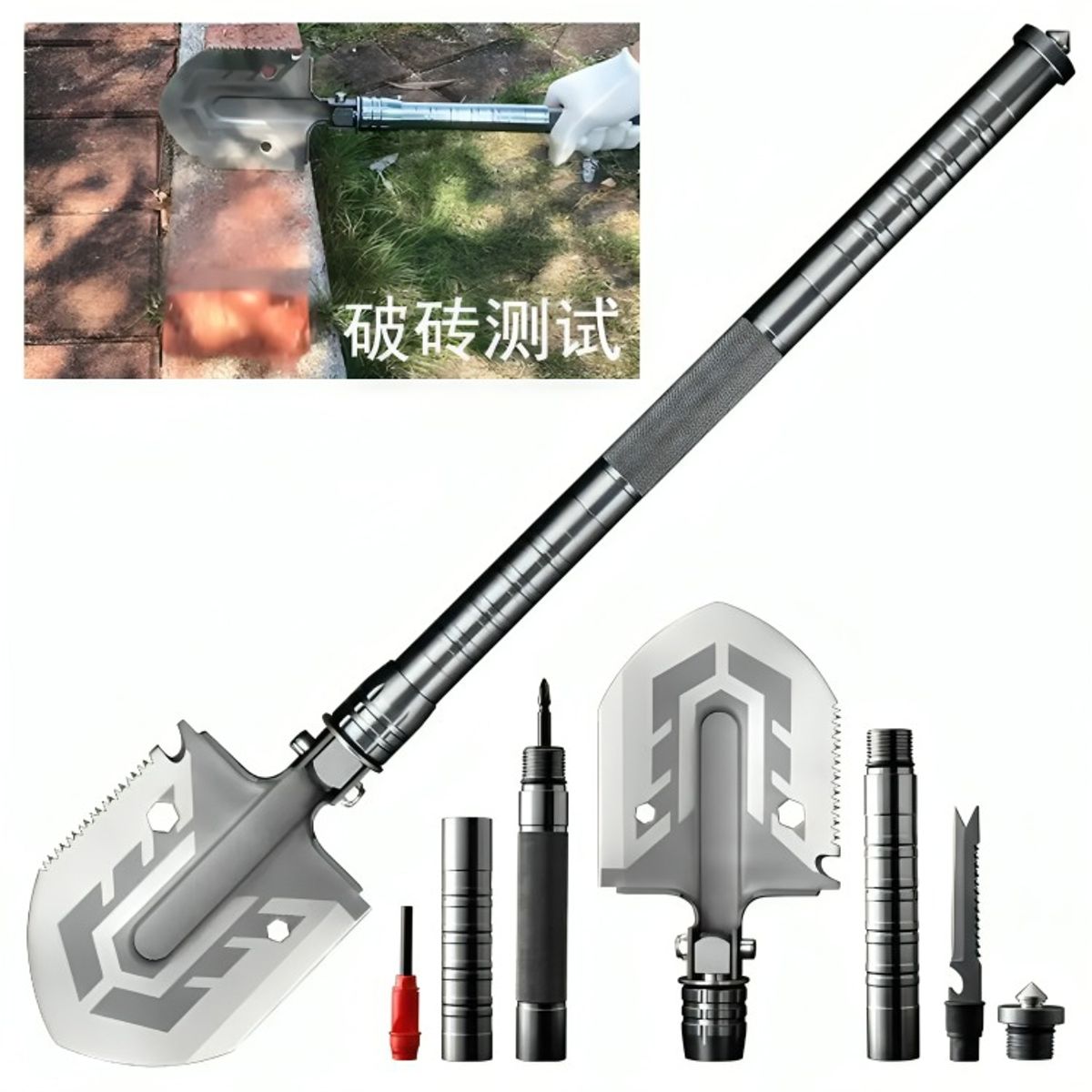 OEM - Pala Plegable Multifuncional Camping Táctica Supervivencia