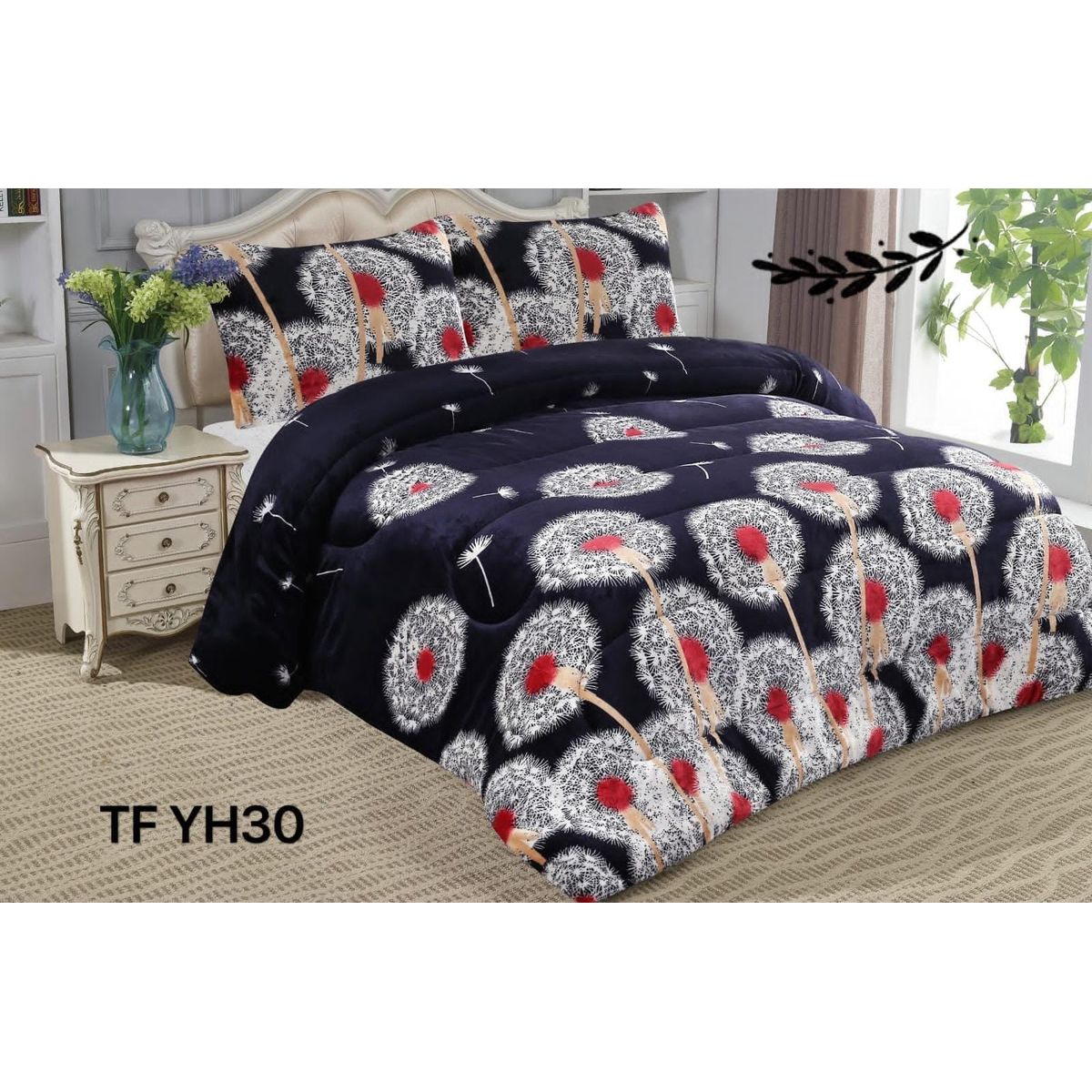 GENERICO - Cobertor  invierno plush  polar con chiporro 2plazas estampado