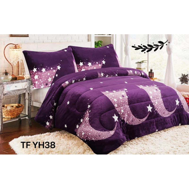 GENERICO - Cobertor  invierno plush  polar con chiporro 2plazas estampado