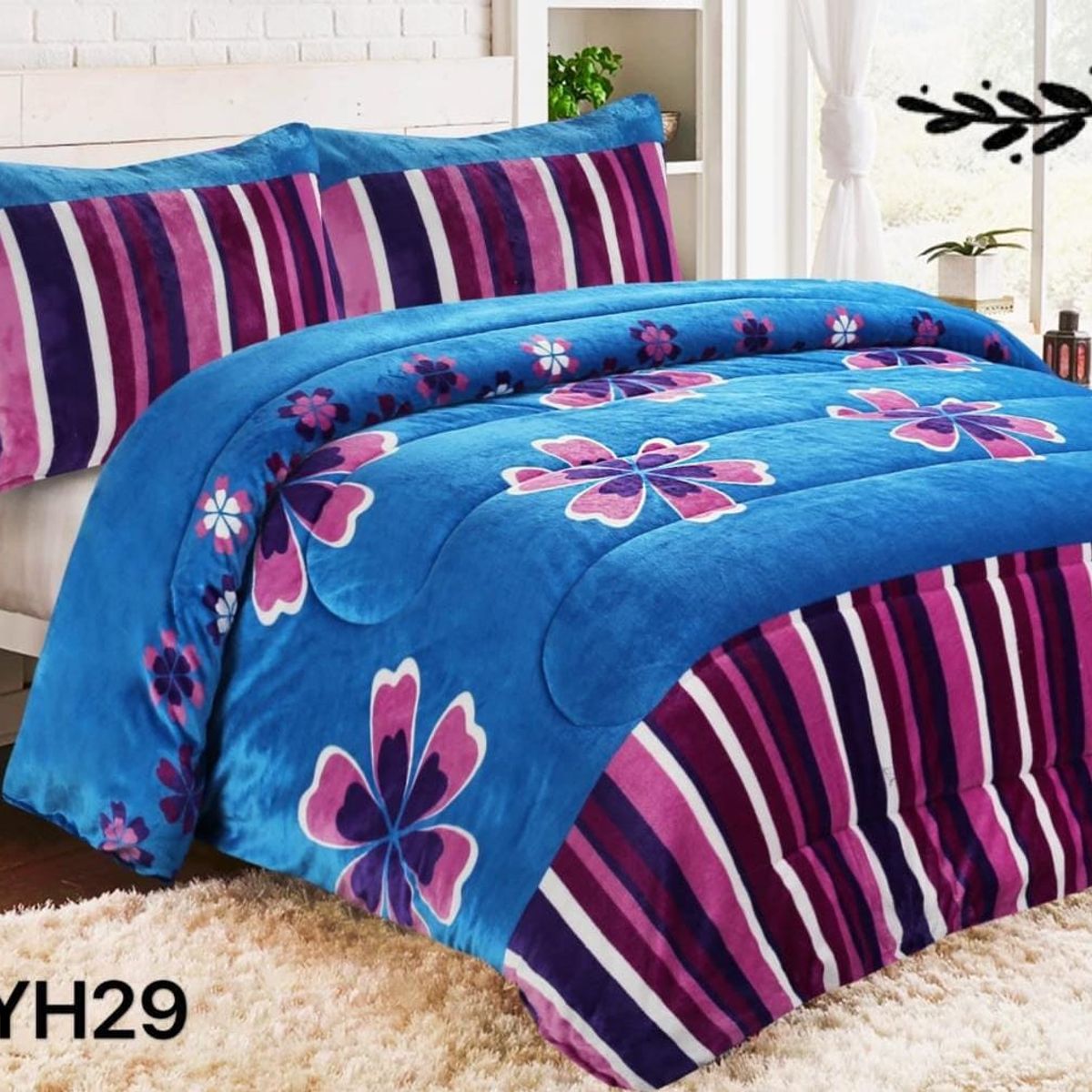 GENERICO - Cobertor  invierno plush  polar con chiporro 2plazas estampado