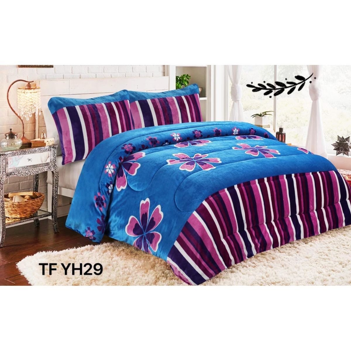 GENERICO - Cobertor  invierno plush  polar con chiporro 2plazas estampado