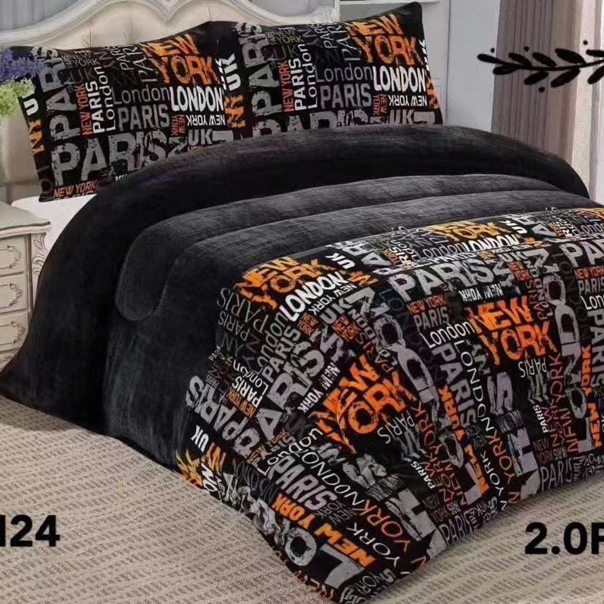 GENERICO - Cobertor  invierno plush  polar con chiporro 2plazas estampado
