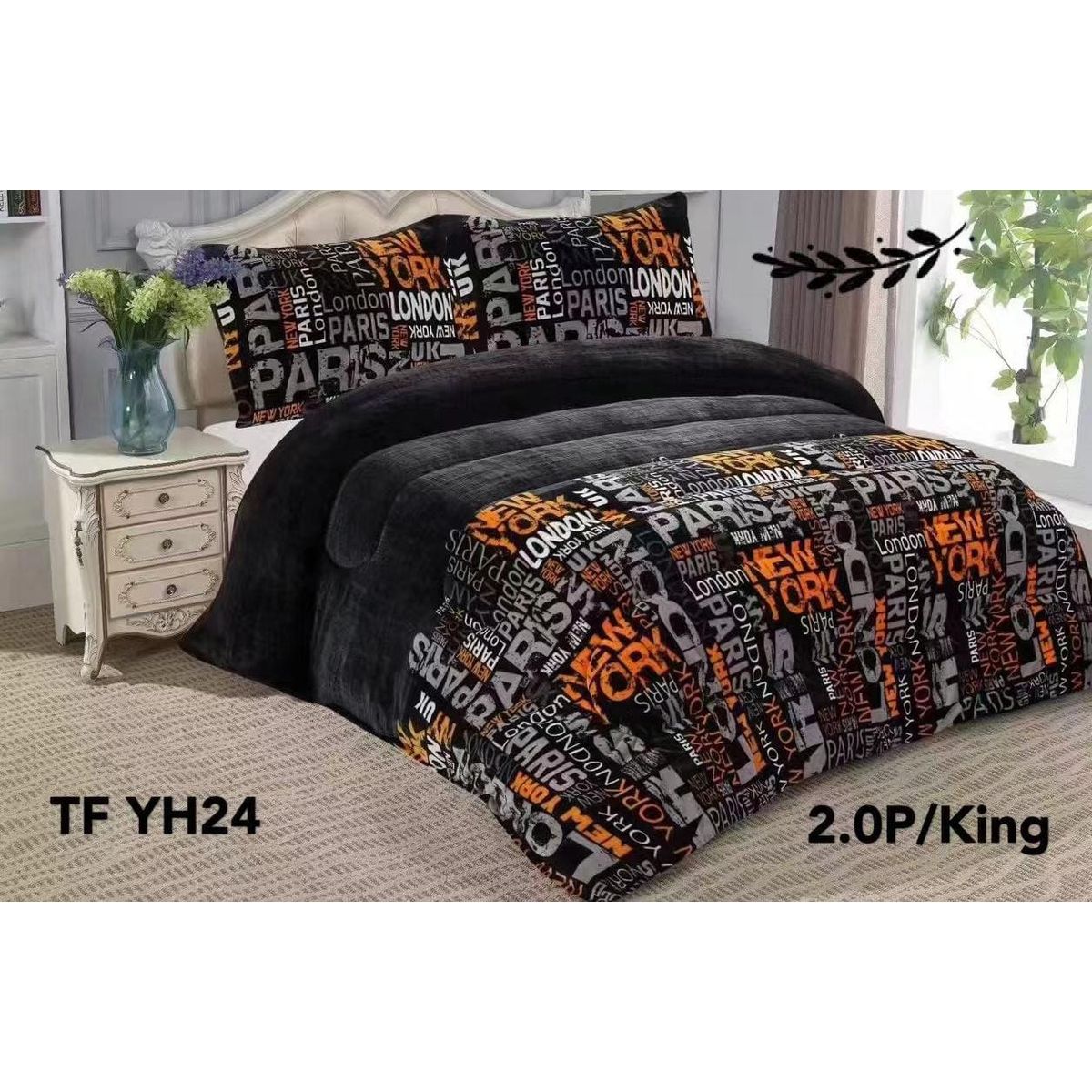 GENERICO - Cobertor  invierno plush  polar con chiporro 2plazas estampado