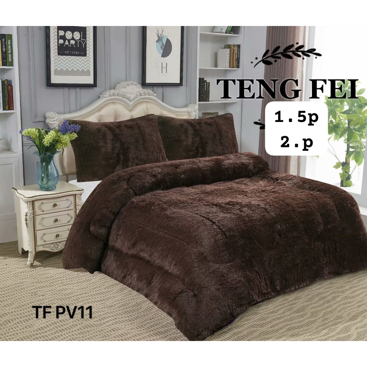 GENERICO - Cobertor  invierno peludo con chiporro 1.5p