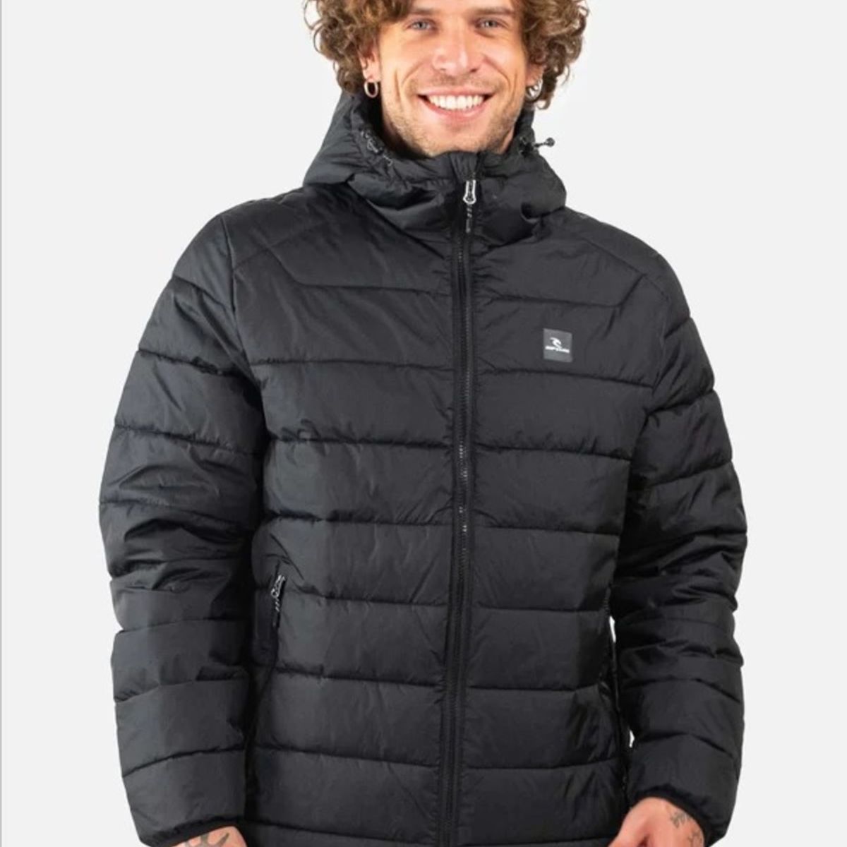 RIP CURL - Parka Puffa Kahului Negro Hombre Rip Curl