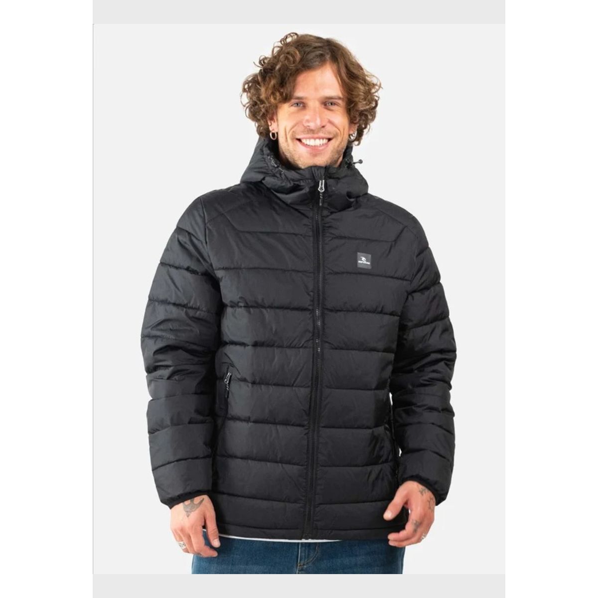 RIP CURL - Parka Puffa Kahului Negro Hombre Rip Curl