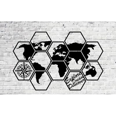 Imagen 2 del producto Cuadros Decorativos Mapamundi Doce Partes En Madera Mdf