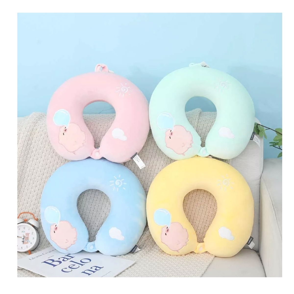 GENERICO - Almohada Cojín Cuello Cervical Viaje Auto Hogar Avión-ilahui