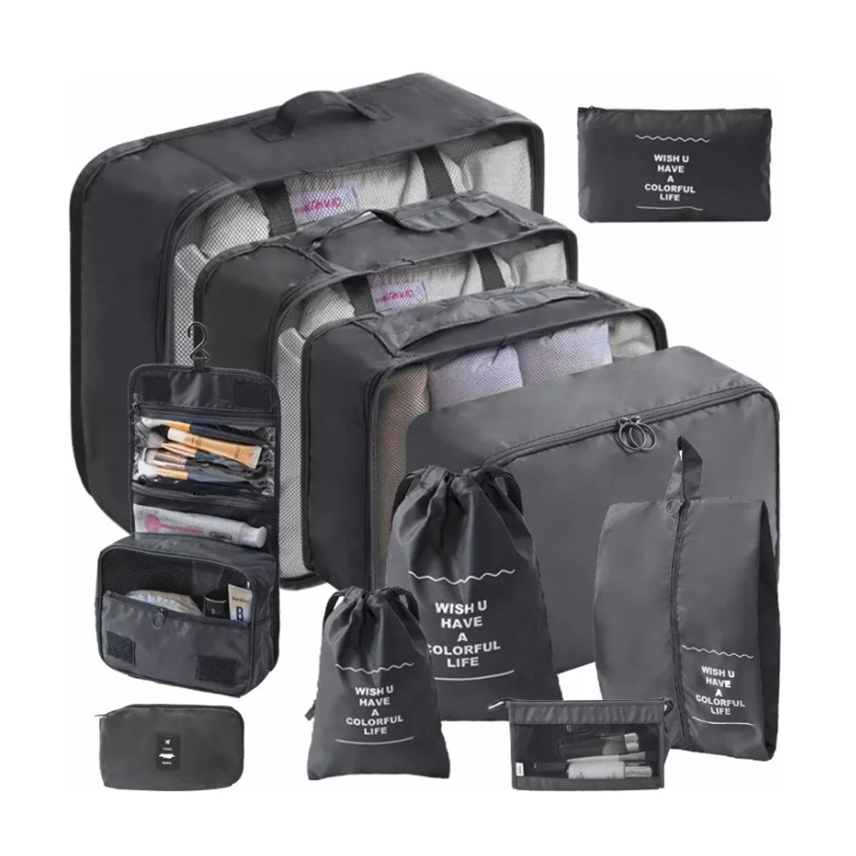 GENERICO - Set 11 Organizadores De Equipaje De Viaje Bolsa Impermeable