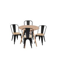 Juego de Comedor Tolix Negro 4P
