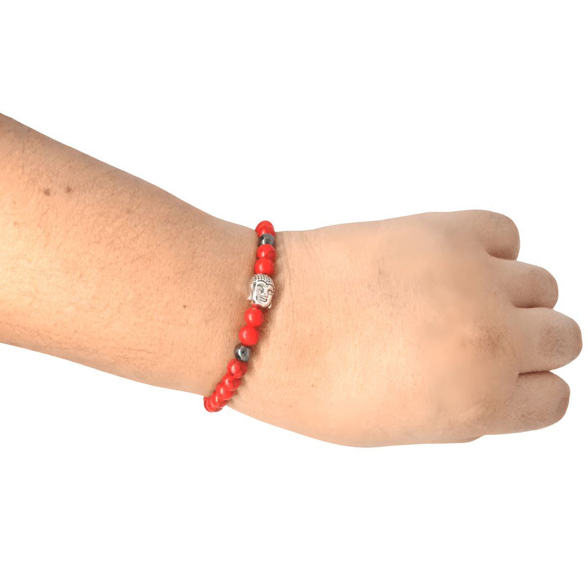 GENERICO - Pulsera Howlita con dije de Buda Para Vitalidad y Sabiduría