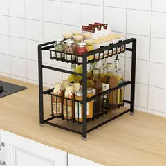 MP - Oganizador Rack De Especias Cocina Multifuncional 2 Niveles