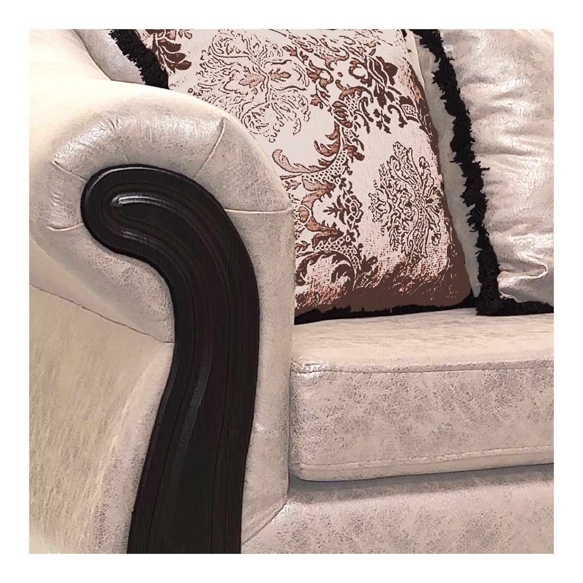 AMERICA DECORA - Living Con Resorte Estructural Búfalo 8 Cuerpos 4+3+1 Envejecido