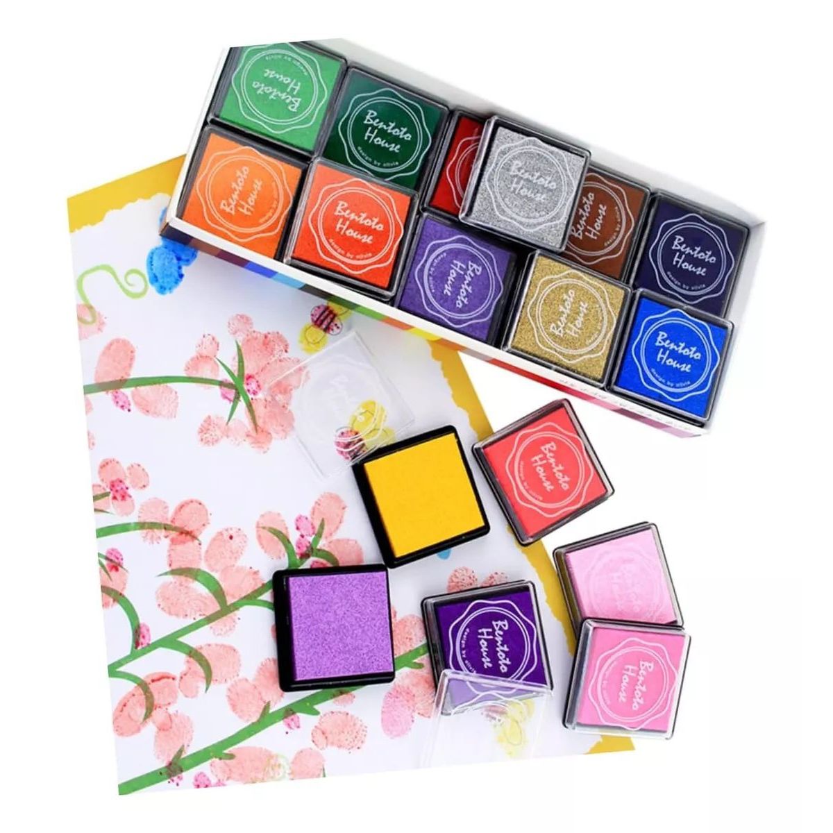 KUANGYE - 20 Tampón Dactilar Huellero Para Timbre Colores Almohadilla