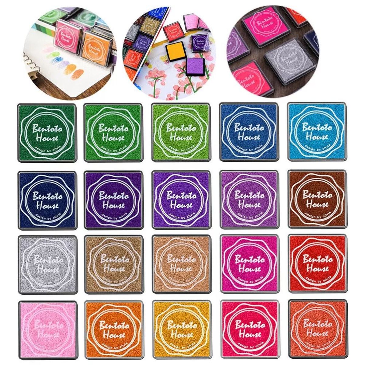 KUANGYE - 20 Tampón Dactilar Huellero Para Timbre Colores Almohadilla