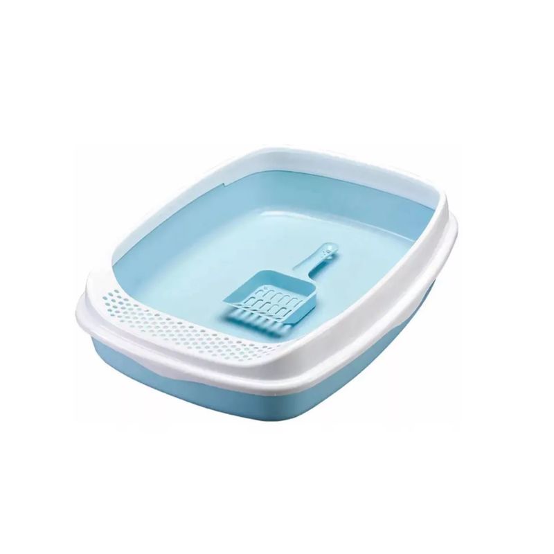 GENERICO - Bandeja Sanitaria Baño Arenero Con Pala Celeste