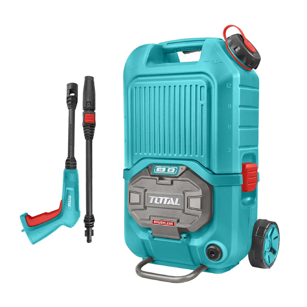 TOTAL TOOLS - Hidrolavadora 40v 15 Litros Brushless Industrial + 5 Piezas TOTAL