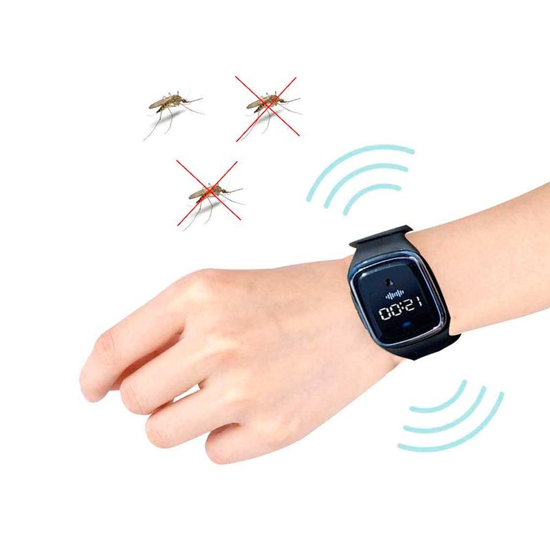 BESTAMERICA - BRAZALETE ULTRASONICO REPELENTE ZANCUDOS DENGUE NEGRO