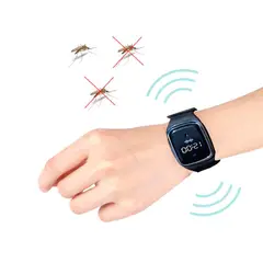 BESTAMERICA - BRAZALETE ULTRASONICO REPELENTE ZANCUDOS DENGUE NEGRO
