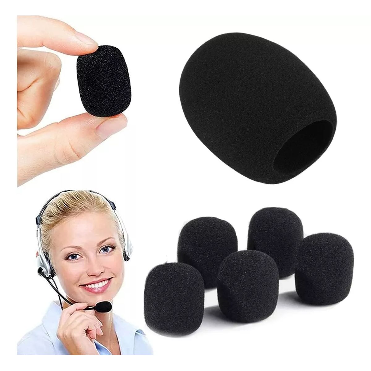 KUANGYE - 5 Esponjas Protectora Para Microfono Clip Solapa Levalier