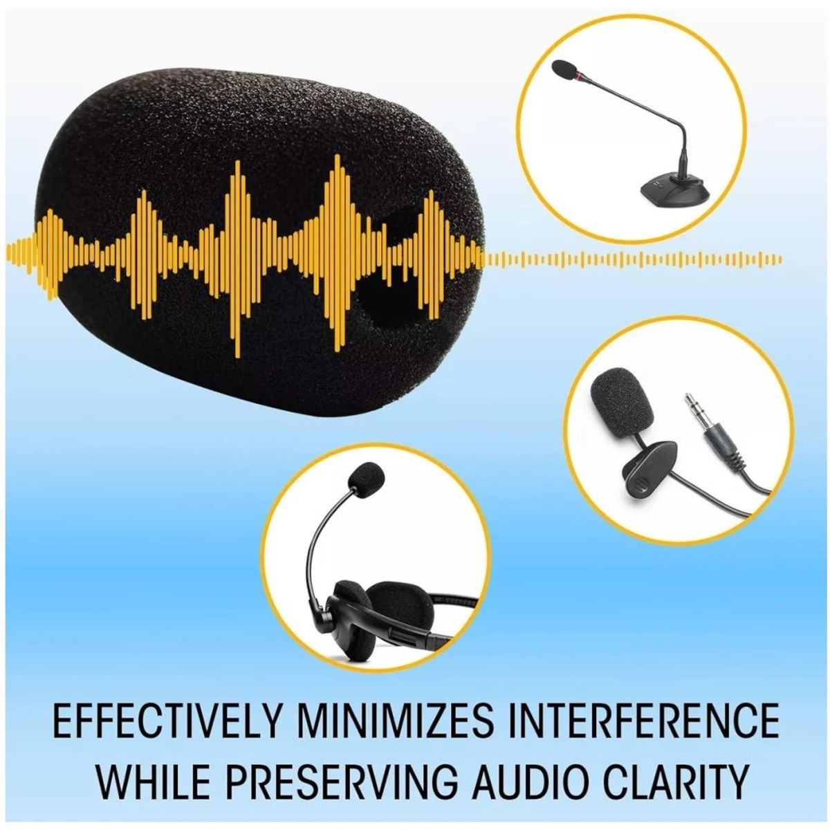 KUANGYE - 5 Esponjas Protectora Para Microfono Clip Solapa Levalier