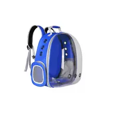 GENERICO - Mochila Bolso Transportes Mascotas AZUL + Plato