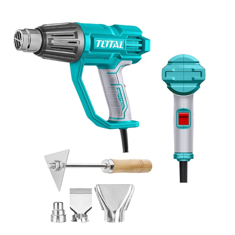 TOTAL TOOLS - Pistola de Calor 2000w Industrial 550°c + 4 Accesorios TOTAL