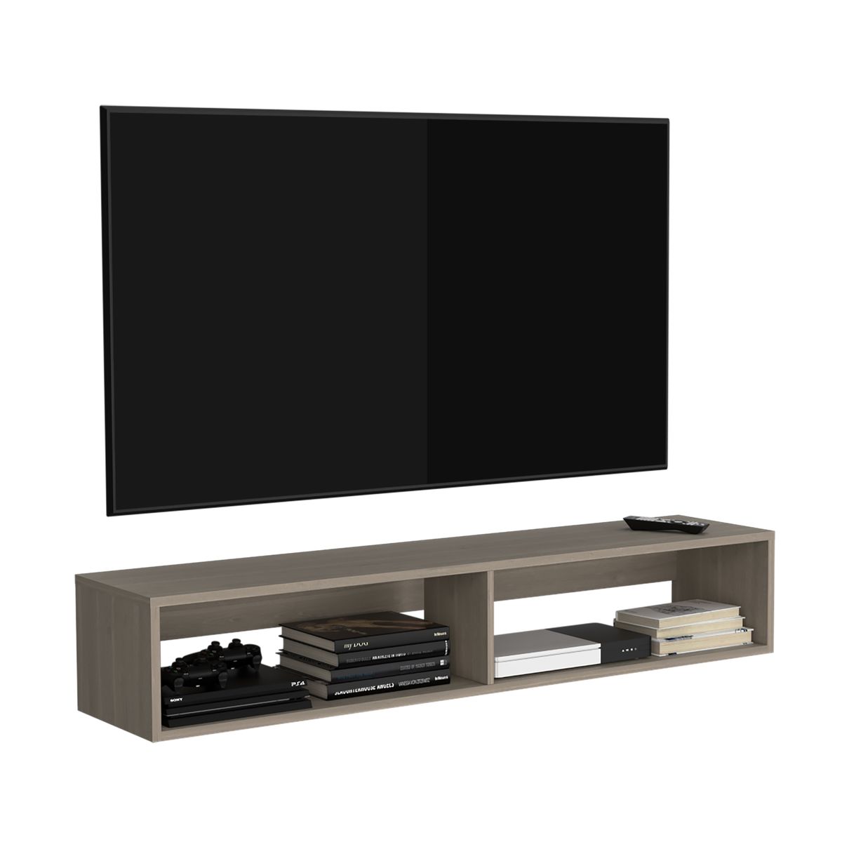 FMFURNITURE - Rack TV 150" Con 2 Repisas Fm-025C Café Claro