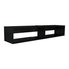 FMFURNITURE - Rack de TV 70" Con 2 Repisas Negro 26.5x150x32 cm