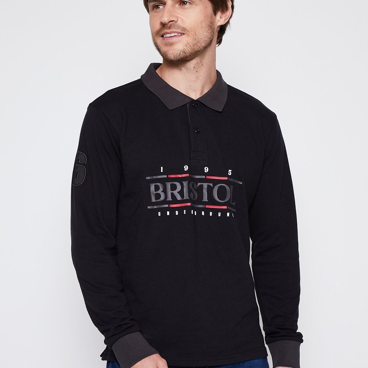 FAMILY SHOP - Polera Hombre Negro Pique Londo Family Shop
