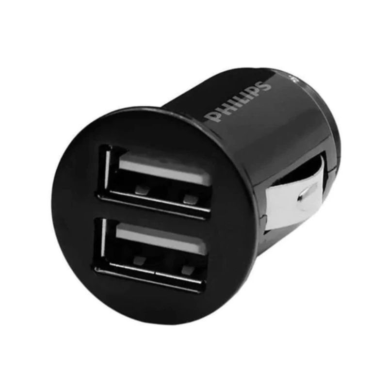 PHILIPS - Cargador Usb Doble Para Auto Philips Ultra Rapido